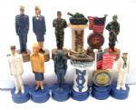army, navy of US theme chess design